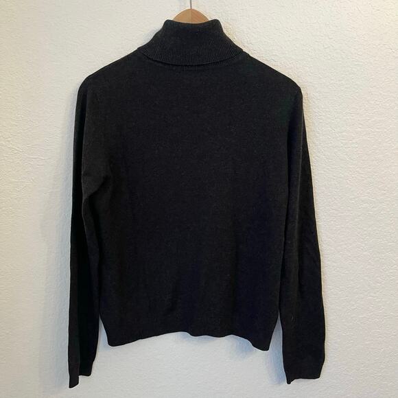 Lauren Ralph Lauren Turtleneck Sweater Large Silk Cashmere Blend Black - Picture 6 of 12